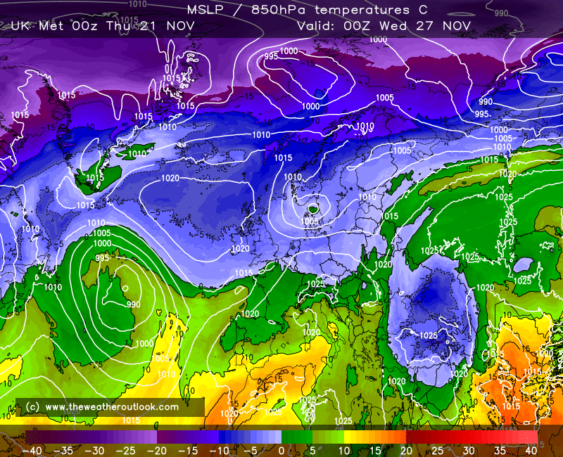 UK Met Office Unified Model weather charts