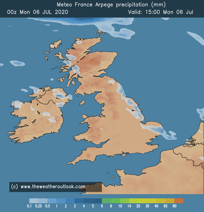 sunny spells and scattered showers