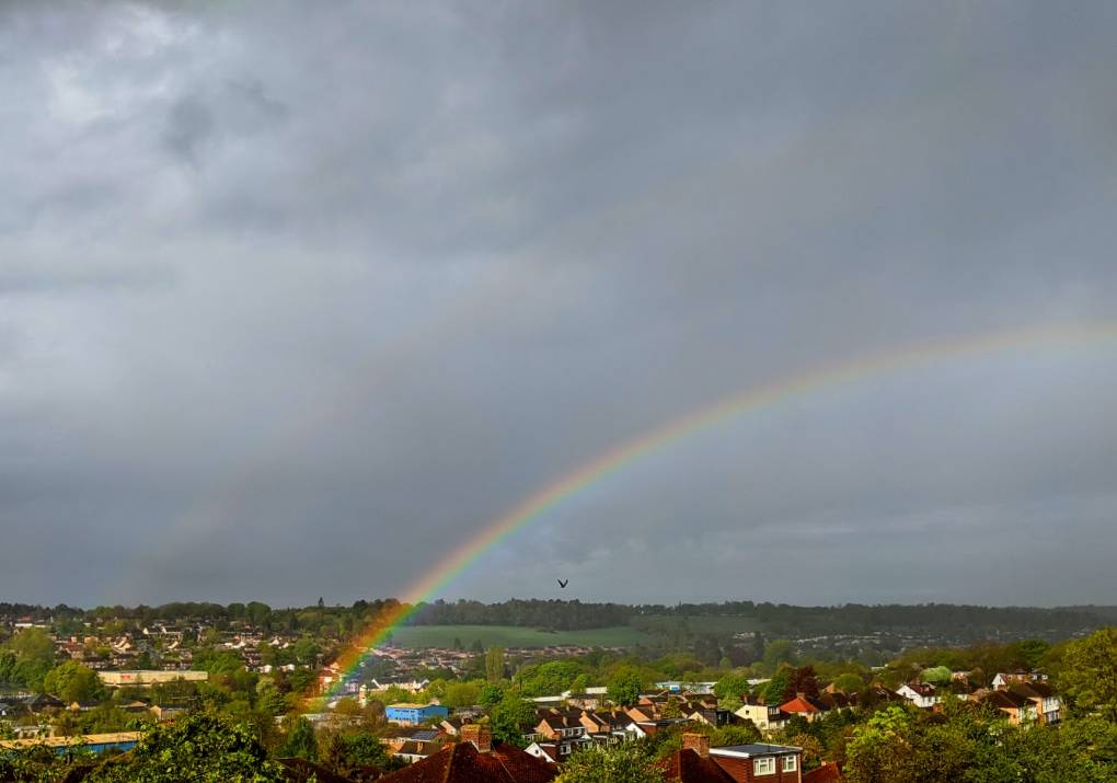 Rainbow in the valley. Posted by Brian Gaze