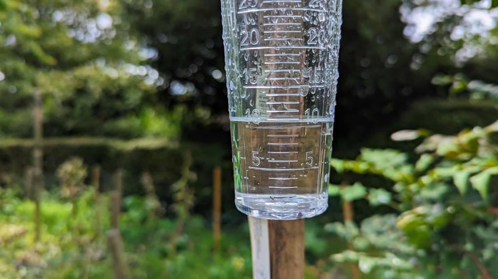 Rain gauge being kept busy. Posted by Brian Gaze