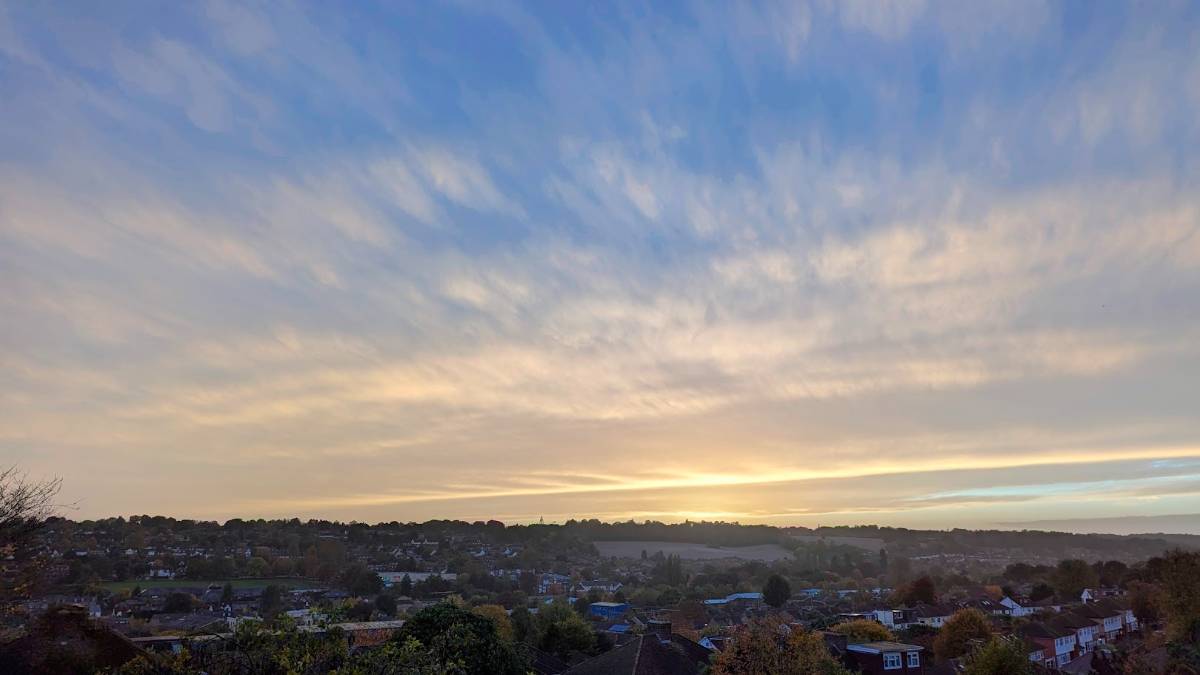 Quiet autumnal sunset. Posted by Brian Gaze